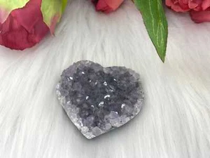 Amethyst cluster heart - 48mm gemmy amethyst heart - quality amethyst cluster - Picture 1 of 7