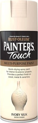 Rust-Oleum Painters Touch Multi Purpose Spray Paint Ivory Silk Satin Finish NEW - Image 1 of 4