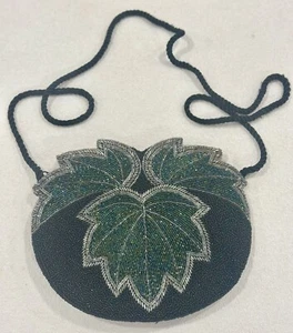 Vintage Japanese Beaded Fabric Hand Bag with Strap.  BEAUTIFUL! - Picture 1 of 7