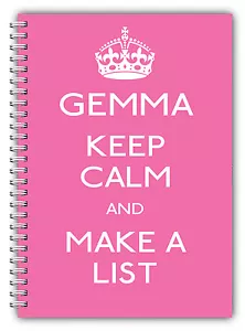 NOTEBOOKS A5 PERSONALIZADOS/50 PÁGINAS FORRADAS/MANTÉN LA CALMA Y HAZ UNA LISTA/ ROSA - Imagen 1 de 2