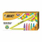 New ! BIC Brite Liner Highlighters Chisel Tip Assorted Colors 12-Count 