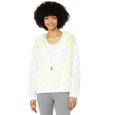 Chaqueta cortavientos Bebe blanca de malla y amarillo neón cremallera completa talla 1X nueva sin etiquetas Foto 1 de 4