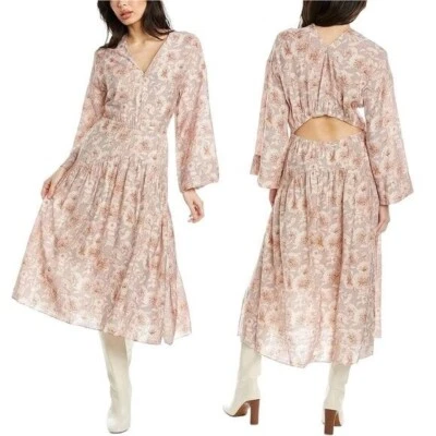 Vestido manga larga estampado dalia VINCE, talla M Foto 1 de 4