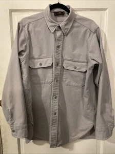 Vintage JOHNSON WOOLEN MILLS Gray Wool Button Up Shirt Large - Picture 1 of 3