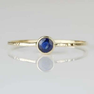 Natural Blue Sapphire Ring silver Oval Cut Sapphire 14K Gold Plated Ring - Picture 1 of 4