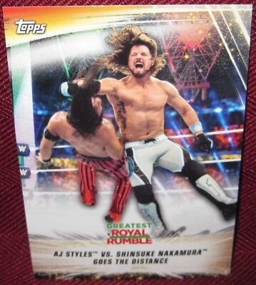 2019 TOPPS WWE SUMMERSLAM #59 AJ STYLES VS. SHINSUKE NAKAMURA - Image 1 of 2