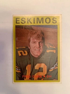 1972 O-Pee-Chee CFL #102 Fred Dunn - Edmonton Eskimos (invJ3) - Image 1 of 2