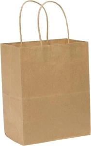 SafePro LIN, 10x5x13-Inch Kraft Paper Shopping Bags With Handles, Pack of 250 - Picture 1 of 1