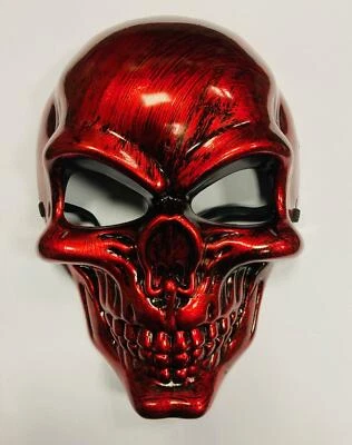 SKULL FACE MASK SKELETON WARRIOR COSPLAY MASQUERADE BURNISHED HALLOWEEN COSTUME - Image 1 of 2