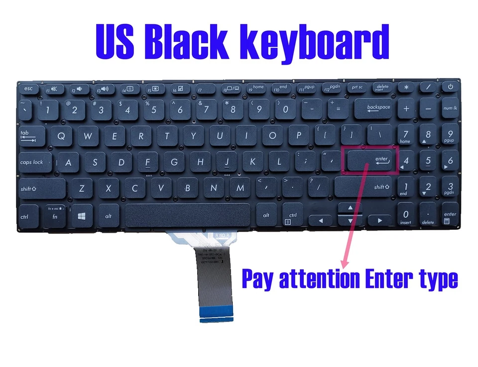 Teclado negro estadounidense para Asus S530U S530UA S530UF S530UN S530F S530FA S530FN Foto 1 de 1