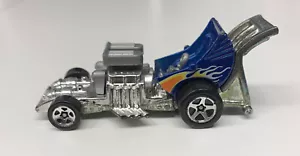 Coche suelto 1999 Baby Boomer dragster azul cromado Hot Wheels vintage - Imagen 1 de 12