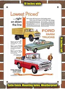 Letrero de metal - Ford Truck Line 1960 _2- 10x14 pulgadas - Imagen 1 de 1