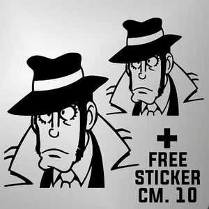 adesivo prespaziato LUPIN 3 JIGEN GOEMON FUJIKO ZENIGATA +1 FREE STICKER CM. 10 - Imagen 1 de 3