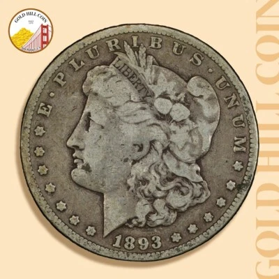 1893-CC $1 Morgan Silver Dollar PCGS VG 8, Rare Carson City Date! - Image 1 of 3