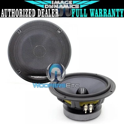 IMAGE DYNAMICS CX64-V2 6.5" 4-OHM MID-BASS DRIVERS SPEAKERS & GRILLS PAIR NEW - Image 1 of 4