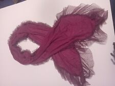 Torino Women Purple  Scarf One Size Pre-owned 6ft Long By 10in Wide