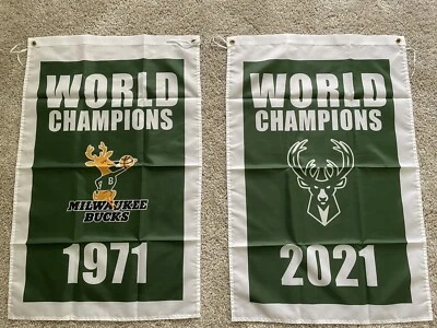 Juego Completo Milwaukee Bucks NBA Champions 2 Banderas/Banderas 2’x3’ Foto 1 de 4