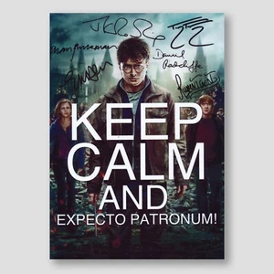 Poster Harry Potter Keep Calm and Expecto Patronum autografato Daniel Radcliffe - Foto 1 di 1