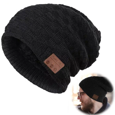 Unisex Bluetooth Beanie Wireless Hat with Speaker Mic Winter Hats Men Girl Gifts - Image 1 of 4