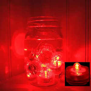 (RED) 24 pcs LED Submersible Battery Tea Lights WEDDING CENTERPIECE- FREE US SHP - Picture 1 of 5