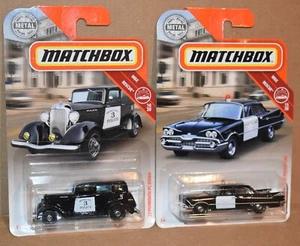 MATCHBOX '33 PLYMOUTH PC LIMOUSINE & '59 DODGE CORONET POLICE 2 STÜCK NEU - Bild 1 von 8