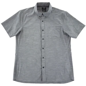 Hurley Shirt Mens Large Gray Heather Pinstripe Button Up Surfing Stretch Casual - Bild 1 von 8