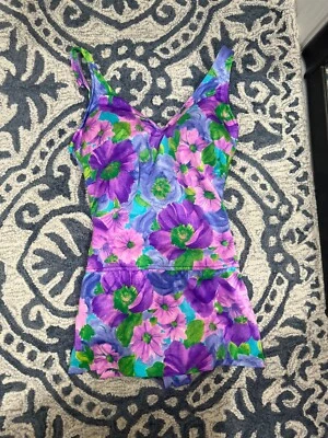 Traje de baño vintage ROXANNE floral traje de baño de una pieza 12 34 D vestido de copa moldeado Foto 1 de 4