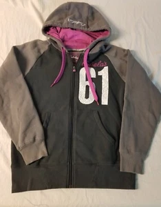 Cabellas 1961 Gray Pink Full Zip Hoodie Sweatshirt Ladies Size Medium Comfy - Picture 1 of 6