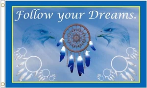 Dreamcatcher Follow Your Dreams Polyester 5 Fuß x 3 Fuß Flagge - Bild 1 von 3