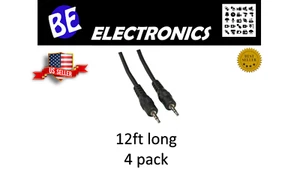 4x 12Ft 2.5mm Stereo M/M Speaker/Headset Cable - Picture 1 of 1