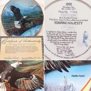 EAGLE PLATE CHARLES FRACE SOARING MAJESTY SERIES "FREEDOM" WITH COA AND BOX - Picture 1 of 10