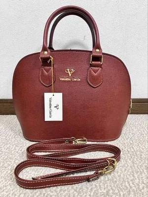VALENTINO Handbag Shoulder Bag Small Logo Leather Brown Women's USED FROM JAPAN - Image 1 of 4