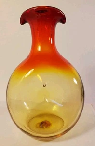 Blenko Amberina Vase Pitcher Decanter Two Spouts Hand Blown - Picture 1 of 13