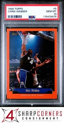 1999 TOPPS #5 CHRIS WEBBER KINGS HOF  PSA 10 - Image 1 of 3