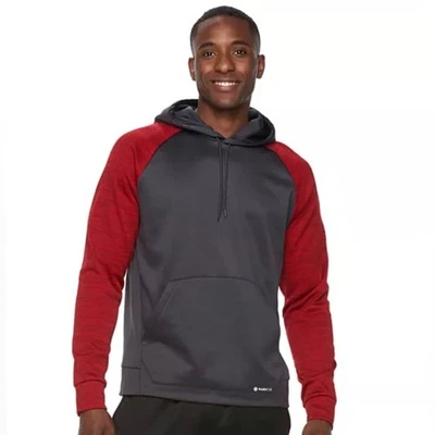 Hombre Tech Gear Warmtek Rojo y Gris Polar Sudadera con Capucha Talla Pequeña Foto 1 de 4