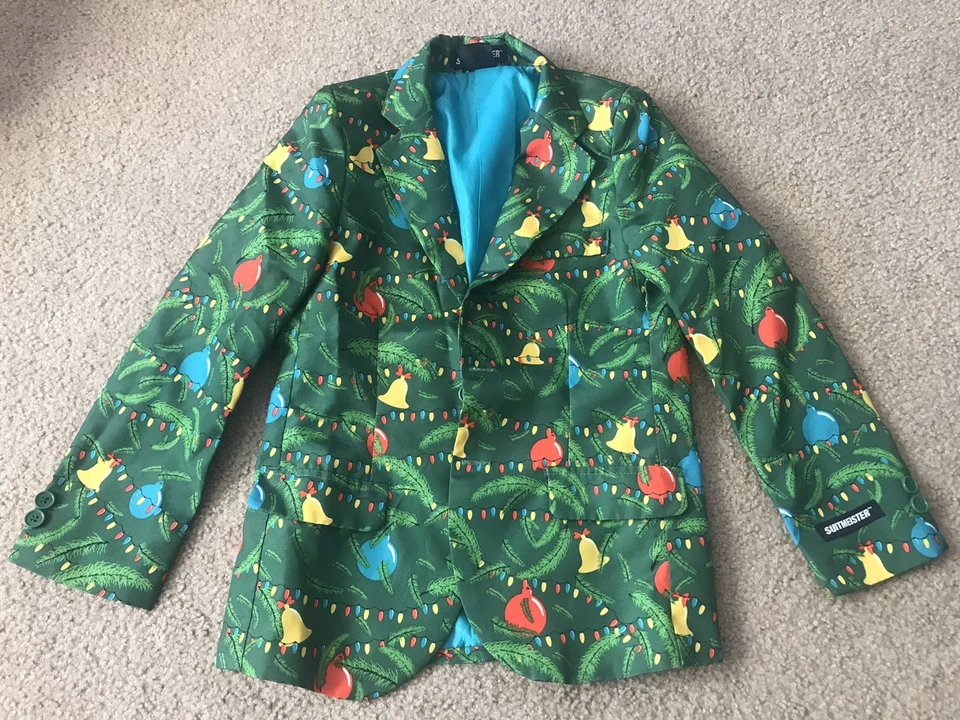 Suitmeister Jacket Med 8-10 yrs Old Happy Holidays Sport Coat Festive Christmas - Image 1 of 4