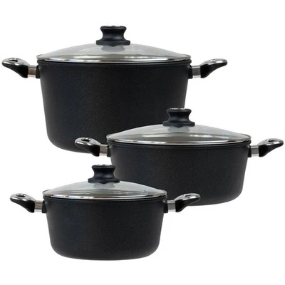 BAF Aluguss Topfset 6 teilig Kochtopf 24 cm 28 cm Kochgeschirr Suppentopf 28 cm - Bild 1 von 4