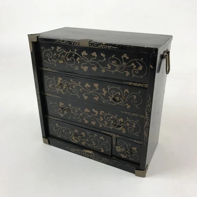 Muñeca Hina japonesa lacada madera cofre de colección niñas día decoración Makie ID544 Foto 1 de 4