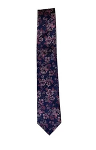 Beautiful Richard James Mayfair Purple Textured Floral Narrow Tie - 58.5” x 3” - Picture 1 of 5