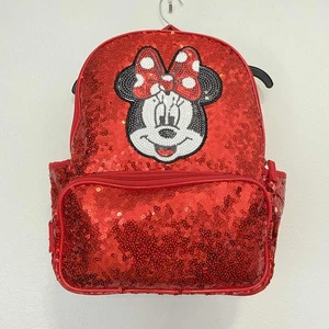 Disney Minnie Mouse großer Rucksack Damen/Mädchen Pailletten rot - Bild 1 von 13