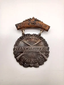 Winchester Junior Rifle Corps Marksman Medal Badge Pin Vintage Whitehead/Hoag Co - Picture 1 of 3