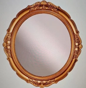Decorative Wall Mirror New Vintage Look Antique Gold Oval 13x15 In - Picture 1 of 6