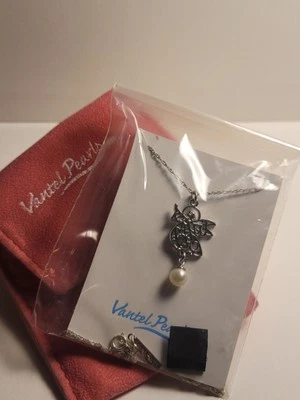 Colar de anjo de prata esterlina com pérola branca batel - Imagem 1 de 2