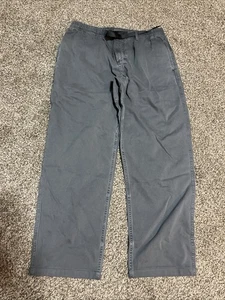 Vtg Gramicci Pants Mens XL Grey Straight Leg Elastic Waist Belted Cotton Hiking - Picture 1 of 13