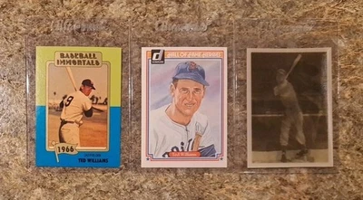 (3) Ted Williams 1983 TCMA Immortals Card Donruss Hero 1986 Sportflics HOF Sox - Image 1 of 4