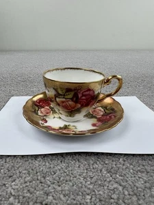 Taza de té y platillo de hueso Golden Rose Royal Chelsea de colección hecho en China en Inglaterra *LEER* - Imagen 1 de 13