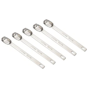 5 piezas (1/2 tsp|1/6 tbsp|2,5 ml|1/16 oz) cuchara medidora única de acero inoxidable, plateada - Imagen 1 de 6
