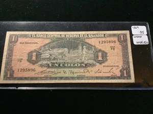 el salvador banknoten 1965 1 Colon Fine 005150 - Bild 1 von 3