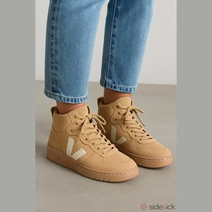 Veja V-15 Suede High-Top Sneakers Tan/Cream Size 9 - Bild 1 von 6