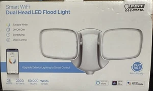 Feit Electric Smart Wi-Fi Dual Head LED Flood Light 2000 Lumens 28 Watts New - Picture 1 of 4
